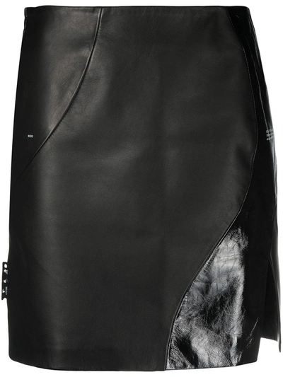 Off-white Spiral Side Split Mini Skirt In Black