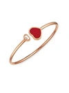 Chopard Women's Happy Hearts 18k Rose Gold, Diamond & Red Stone Bangle