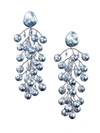 ASSAEL WOMEN'S WINTER BRANCHES PLATINUM, 7.7-18MM BLUE PEARL & DIAMOND CLIP-ON LINEAR EARRINGS,0400013165409