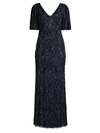 AIDAN MATTOX BEADED V-NECK SHEATH GOWN,400013349591