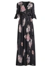 AIDAN MATTOX FLORAL WRAP GOWN,400013564883