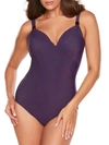 Miraclesuit Razzle Dazzle Siren Twist-front Underwire Allover Slimming One-piece Swimsuit Women's Swimsuit In Sangria