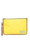 MOSCHINO TWO-TONE LOGO CLUTCH BAG