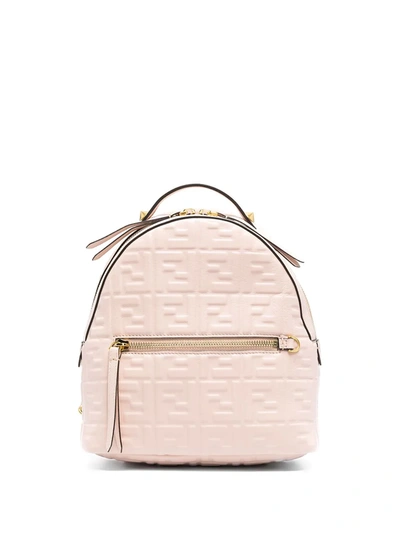 Fendi Logo-embossed Backpack In F1d4d Rosa Quarzo+ovibr