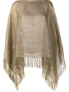 BRUNELLO CUCINELLI METALLIC FINE KNIT PONCHO