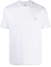 Brunello Cucinelli Logo-embroidered Cotton-jersey T-shirt In Grey