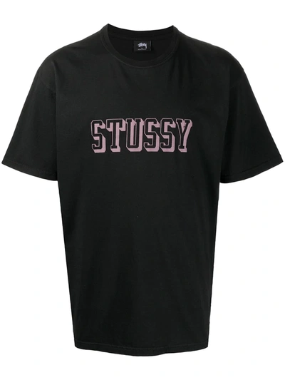 Stussy Logo-print Short Sleeved T-shirt In Black
