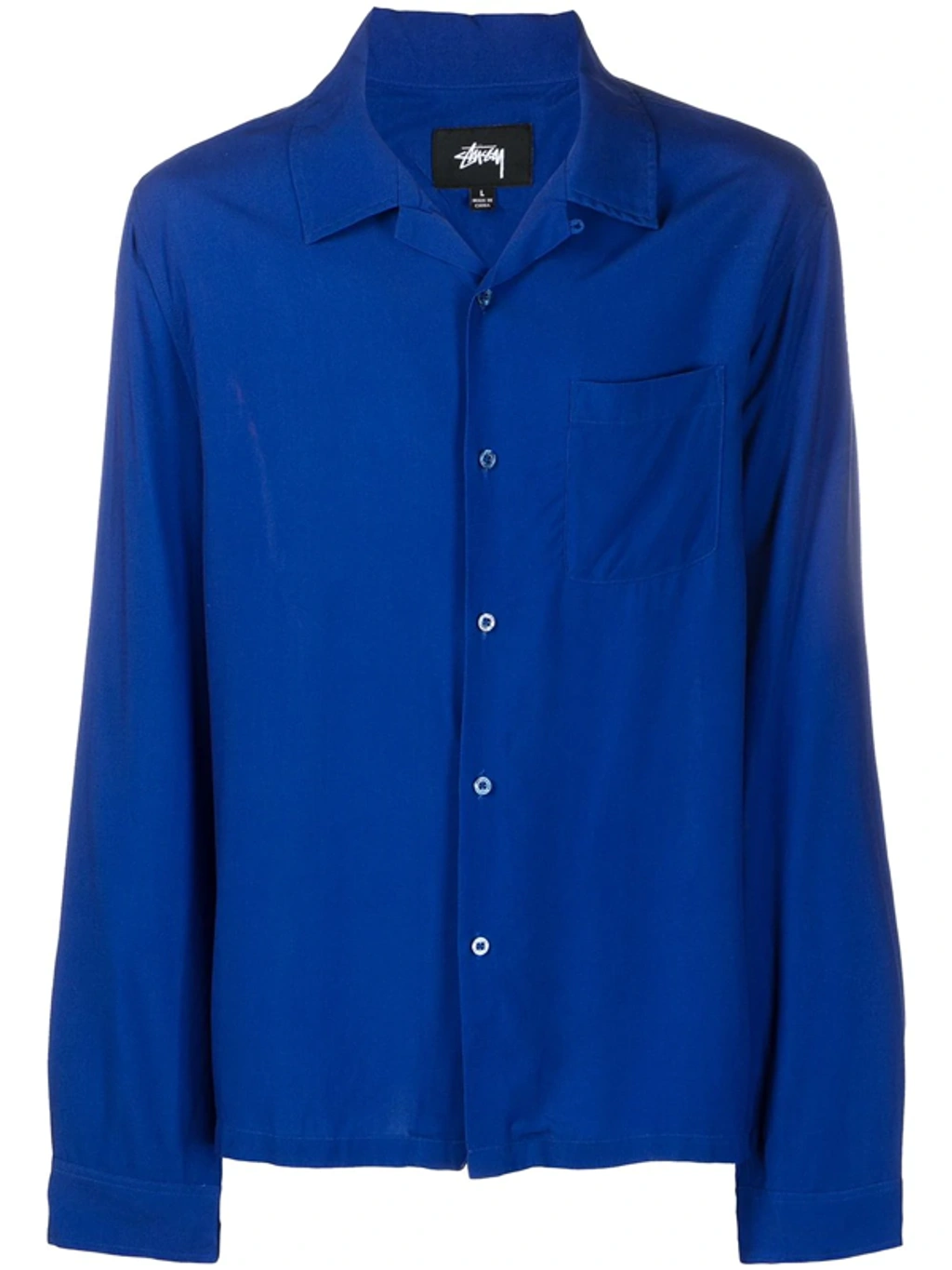 Stussy Poppy-print Long Sleeved Shirt In Blue ModeSens