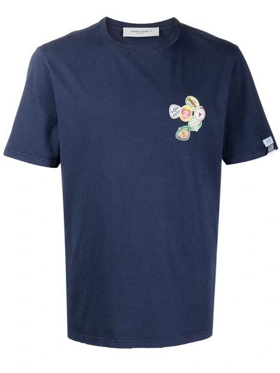 Golden Goose Patch-print T-shirt In Blue