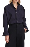 ALEX MILL RUFFLE BUTTON-UP SHIRT,209-WS012-2156