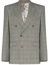 WARDdressing gown.NYC DOUBLE-BREASTED CHECK PRINT BLAZER
