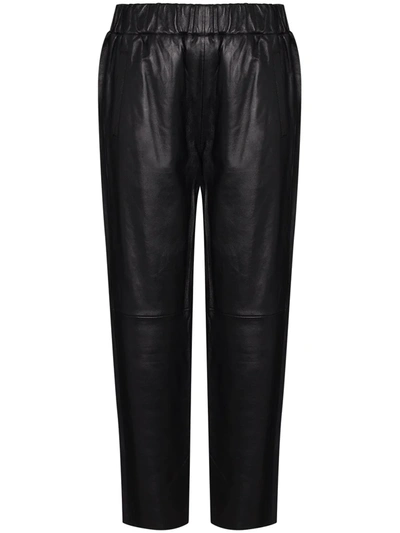 Stand Studio Noni Leather Track Pants In Black