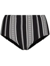 Lemlem Luchia Printed High Waist Bikini Bottom In Black