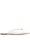 Valentino 10mm Roman Stud Leather Mules In Neutrals