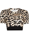 PACO RABANNE LEOPARD PRINT CROPPED TOP