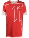 11 BY BORIS BIDJAN SABERI OVERSIZED LOGO PRINT T-SHIRT