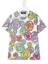 Young Versace Logo Print Crew-neck T-shirt In White