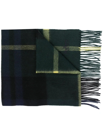 Mulberry Plaid Check Scarf In Blue