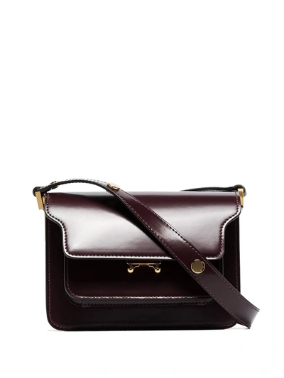 Marni Trunk Leather Shoulder Bag In Black