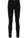 Frame 24 Hour Cropped High-rise Skinny Jeans In Black