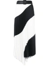 Off-white Pleated Skirt In White And Black In White