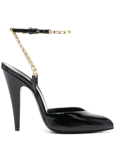 Saint Laurent Venus Chain 110mm Pumps In Black