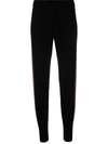 Chinti & Parker Striped Wool And Cashmere-blend Track Pants In Black