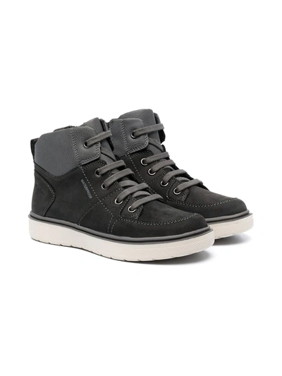 Geox Kids' Ankle-length Lace-up Boots In Grey