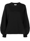 Ganni Recycled Cotton-blend Sweatshirt In Black