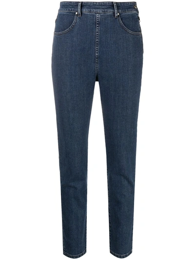 Katharine Hamnett Organic Stretch-cotton Side-zip Jeans In Blue