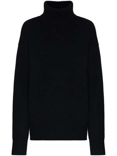 Extreme Cashmere Roll-neck Oversized Jumper In Blue