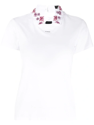 Pinko Logo-print Cotton T-shirt In White
