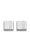 BURBERRY CHECK-ENGRAVED SQUARE CUFFLINKS