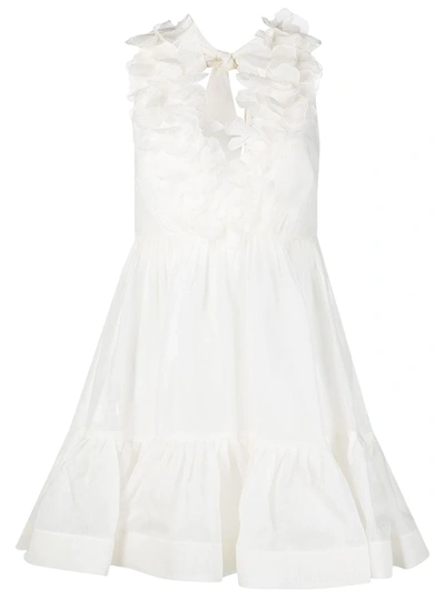 Zimmermann Lovestruck Garland Silk Mini Dress In White