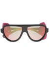 Moncler Detachable Eye Shield Sunglasses In Black