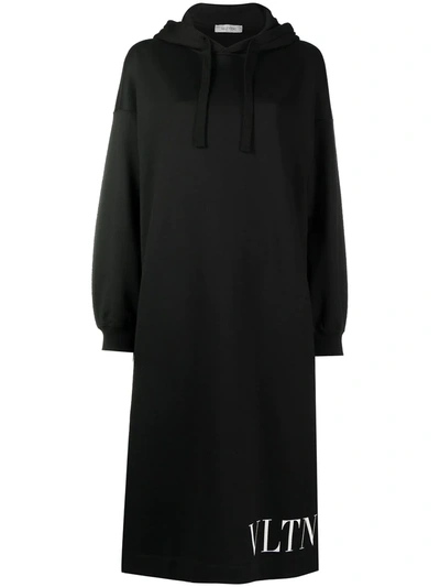 Valentino Vltn Hooded Dress In Black