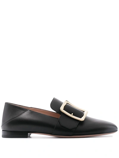 Bally Janelle Buckled Slip-on Loafers In Black