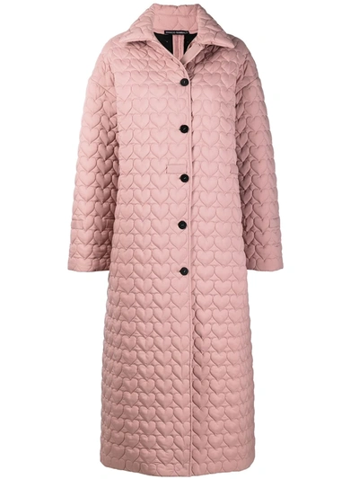 Marco Rambaldi Oversized Quilted Heart Coat In Pink