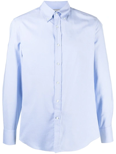 Brunello Cucinelli Slim-fit Button-down Collar Cotton-poplin Shirt In Light Lue