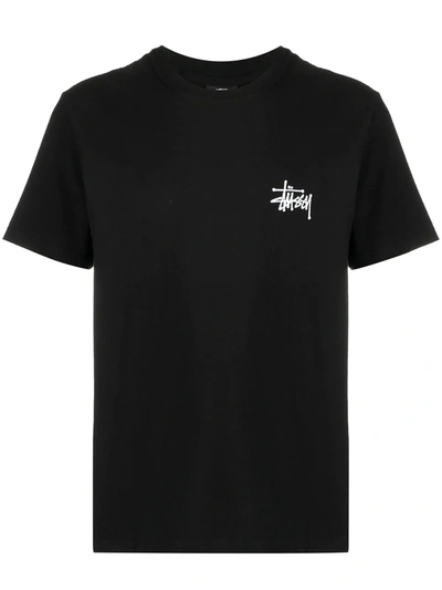 Stussy Logo-print Cotton T-shirt In Black