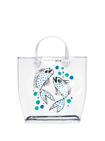 10 Corso Como Small Carp-print Transparent Tote Bag In Neutrals