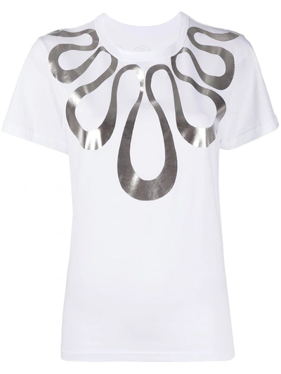 10 Corso Como Metallic Graphic-print T-shirt In White