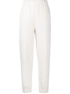 Ganni Software Recycled Cotton-blend Track Pants In White