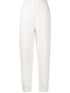 Ganni Software Recycled Cotton-blend Track Pants In Neutrals