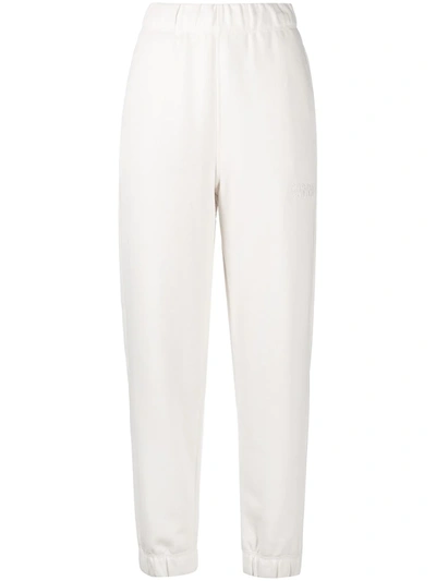 Ganni Software Recycled Cotton-blend Track Trousers In White