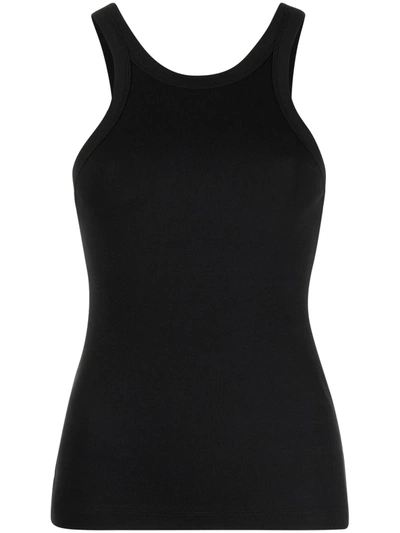 Totême Organic Cotton Blend Rib Tank Top In Black