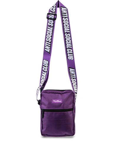 Anti Social Social Club Patch-detail Side Bag In Purple