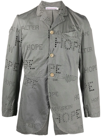 Pre-owned Walter Van Beirendonck Perforated Royal Blazer In Grey