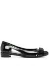 Ferragamo Vara Bow Jelly Cut-out Ballerina Pumps In Black