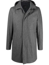 DELL'OGLIO HOODED SINGLE BREASTED COAT